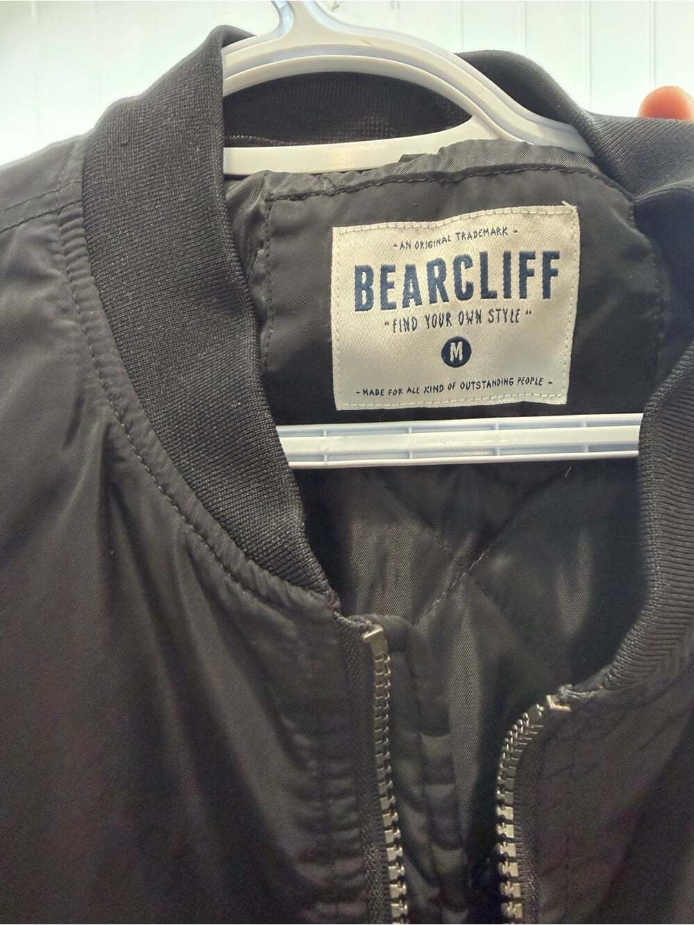 Bearcliff Starter Style Black Quilted Bomber Jacket Men’s Medium - Picture 3 of 6